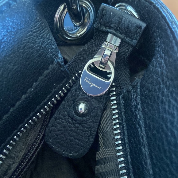 Salvatore Ferragamo Pebbled Leather Satchel/Crossbody - Picture 9 of 11